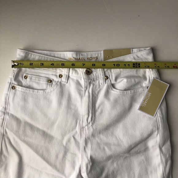NWT MICHAEL KORS Selma Skinny High Rise Slim White  Jeans Size 4 Women - Picture 13 of 16